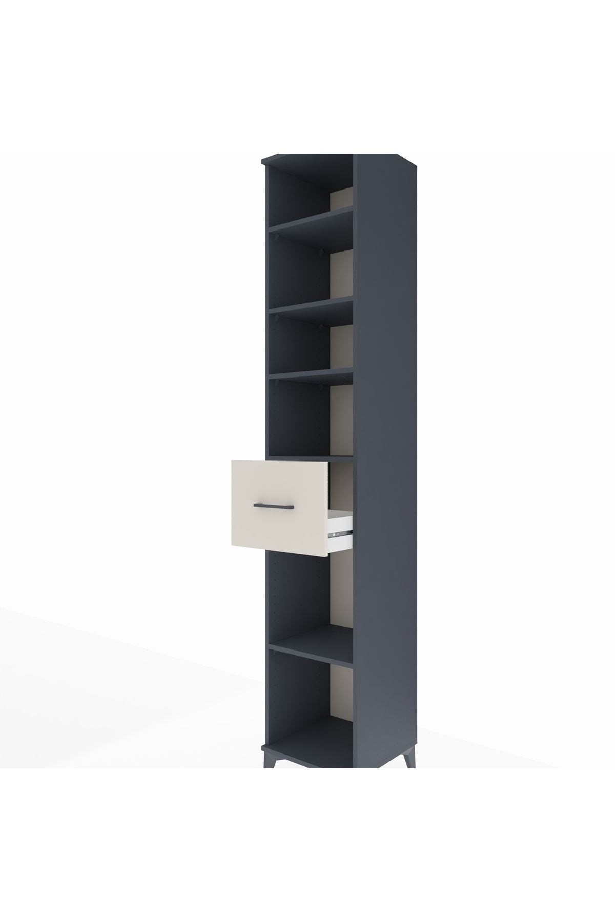 Hyperion Dolap 5 Raflı Tek Çekmeceli 44x44x243 Antrasit-Aytaşı