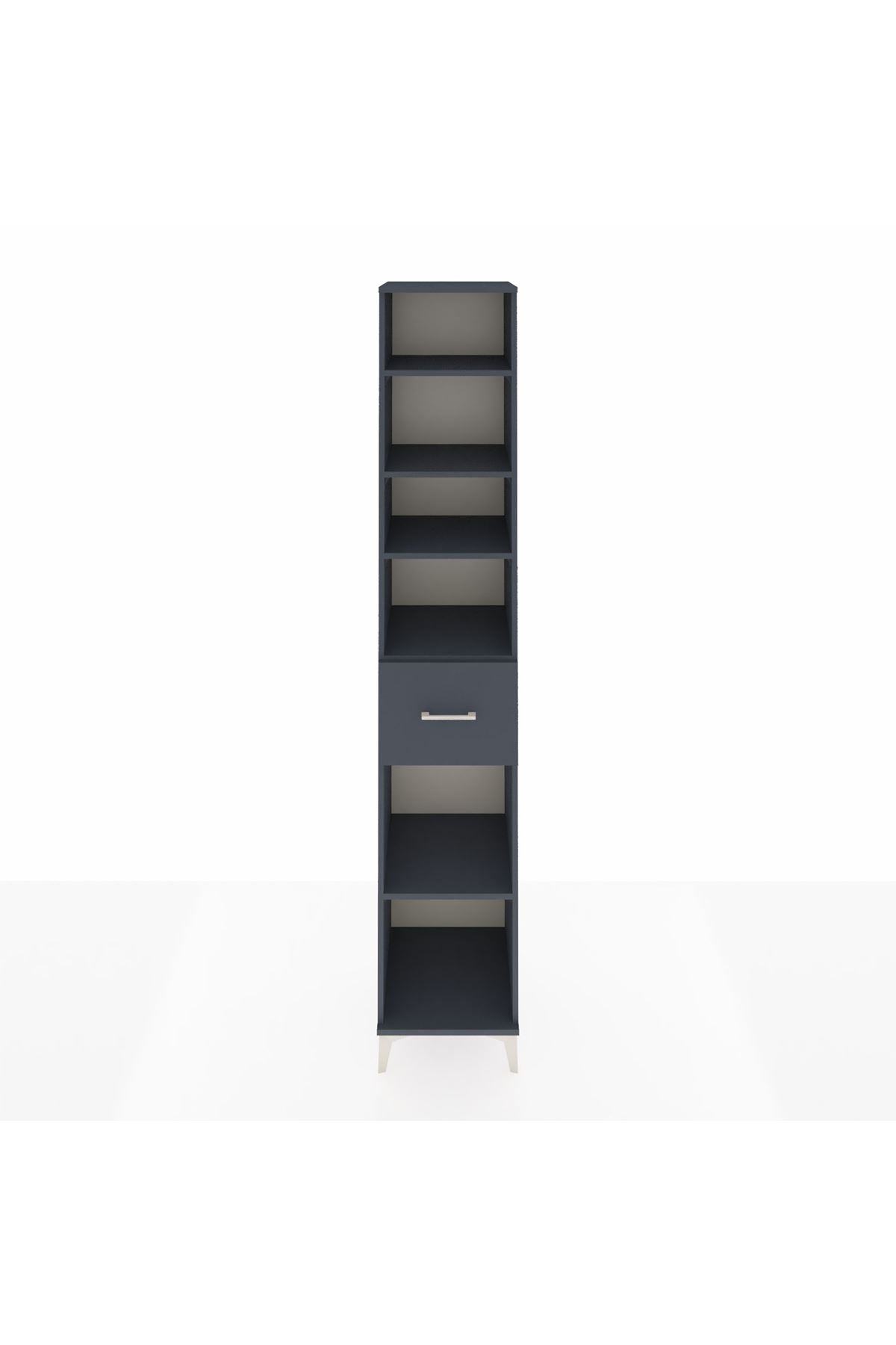 Hyperion Dolap 5 Raflı Tek Çekmeceli 44x44x243 Antrasit-Antrasit