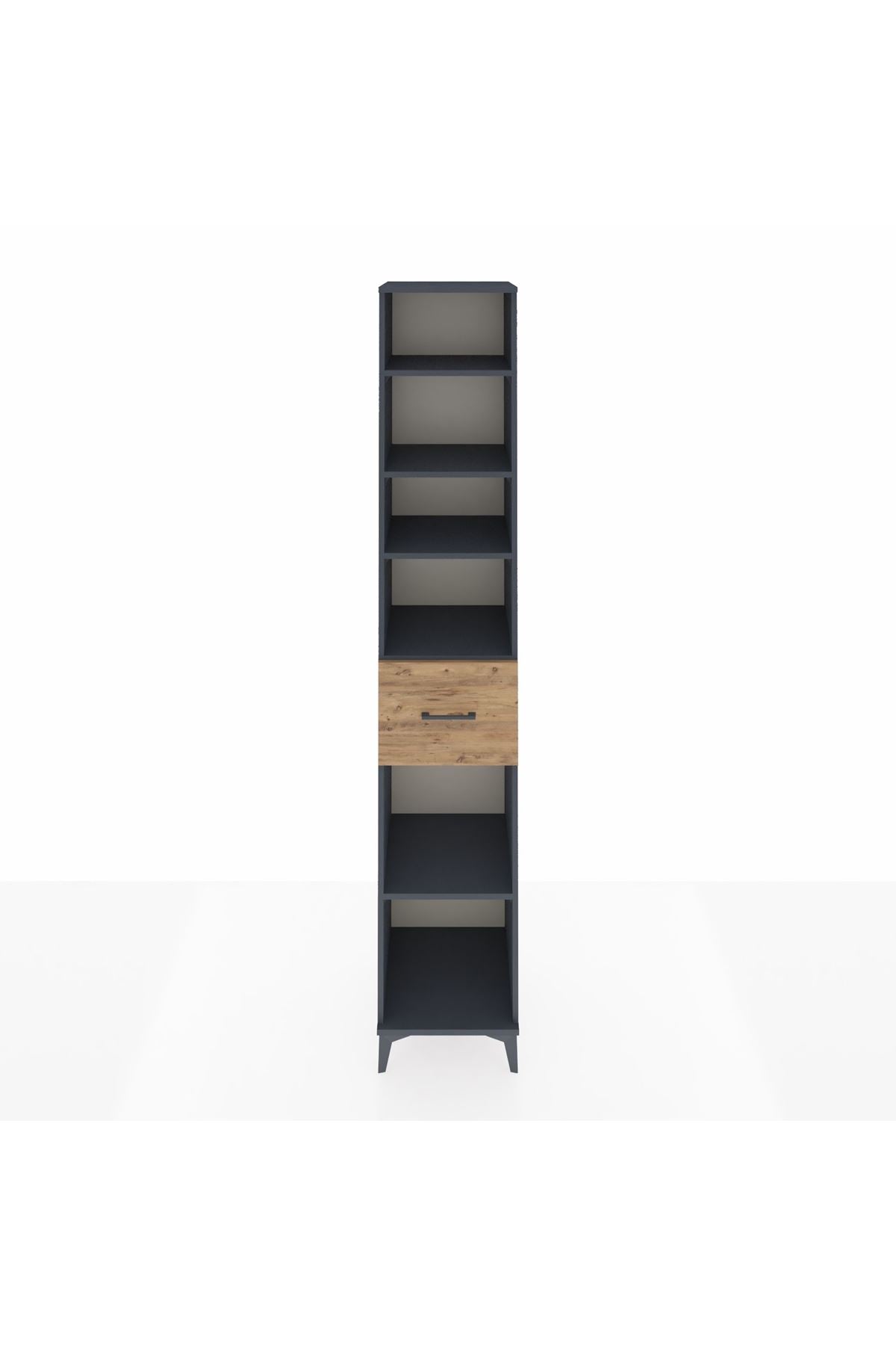 Hyperion Dolap 5 Raflı Tek Çekmeceli 44x44x243 Antrasit-Çam