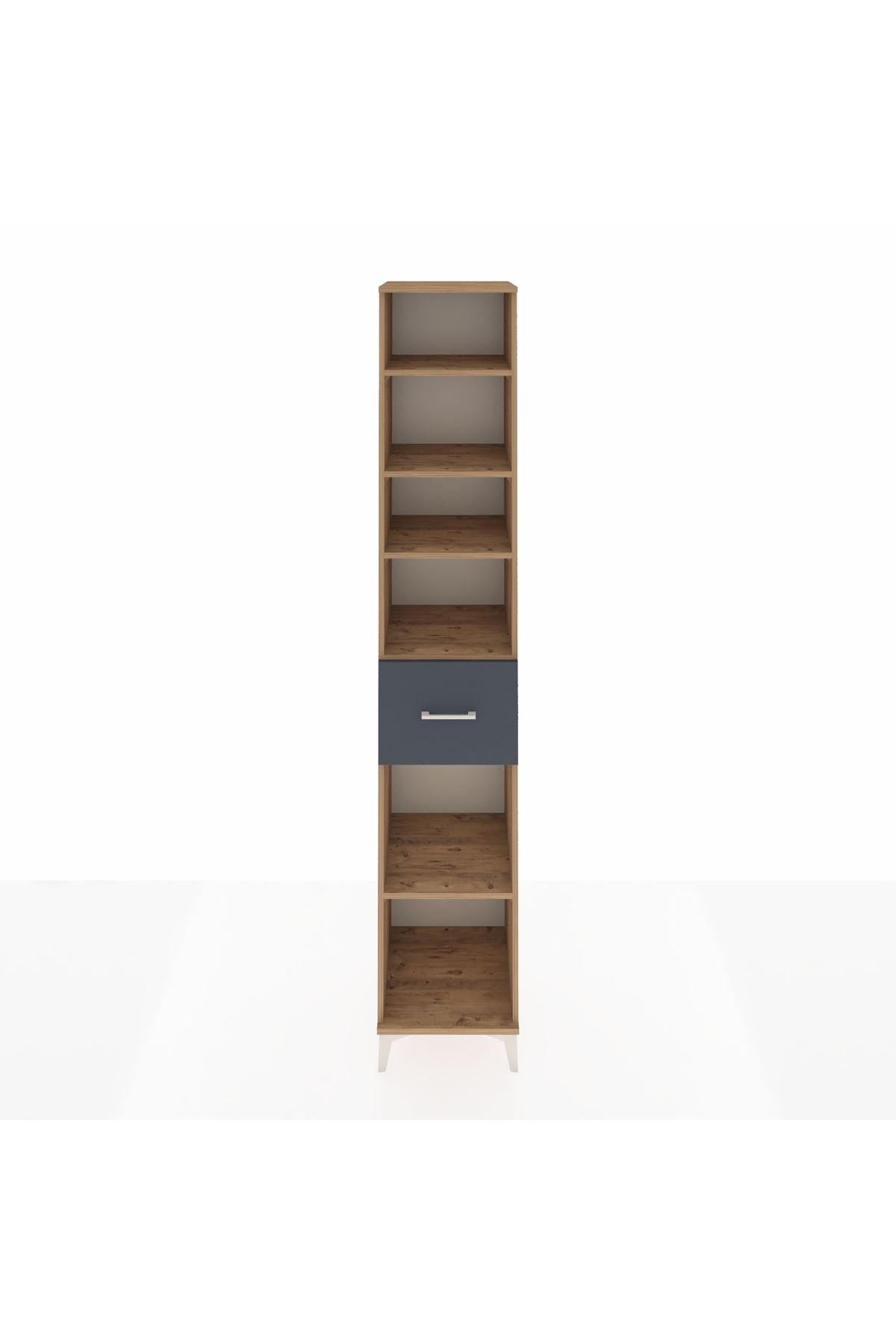 Hyperion Dolap 5 Raflı Tek Çekmeceli 44x44x243 Çam-Antrasit