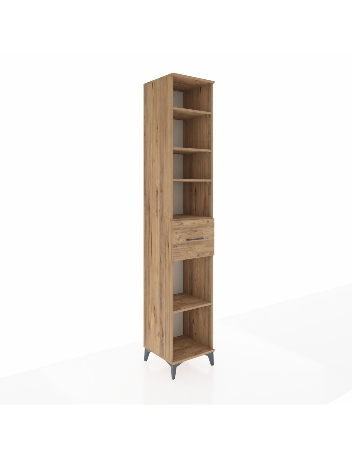 Hyperion Dolap 5 Raflı Tek Çekmeceli 44x44x243 Çam-Çam