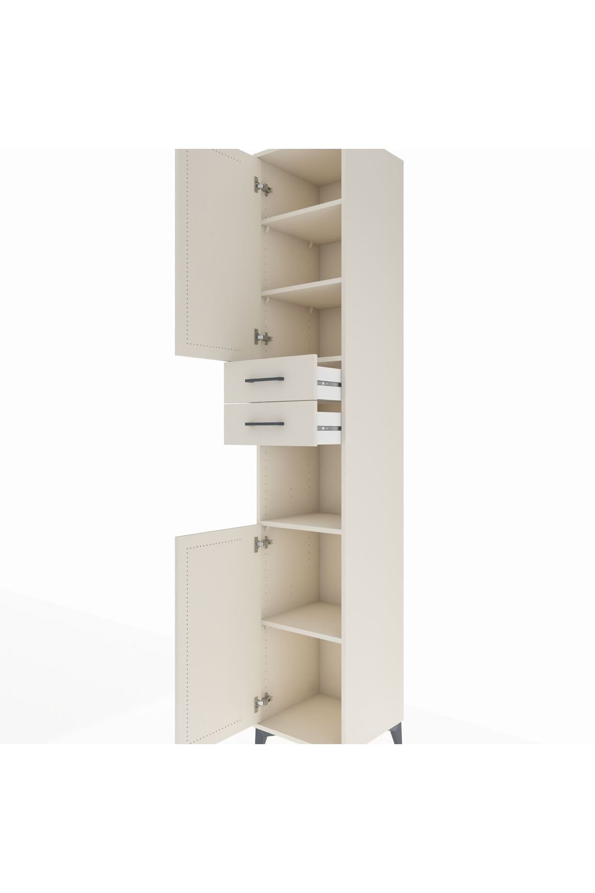 Hyperion Dolap 5 Raflı 2 Çekmeceli 2 Kapaklı 44x44x243 Aytaşı-Aytaşı