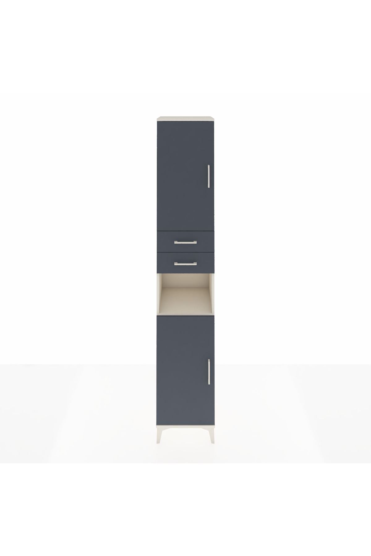 Hyperion Dolap 5 Raflı 2 Çekmeceli 2 Kapaklı 44x44x243 Aytaşı-Antrasit