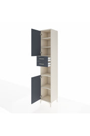 Hyperion Dolap 5 Raflı 2 Çekmeceli 2 Kapaklı 44x44x243 Aytaşı-Antrasit