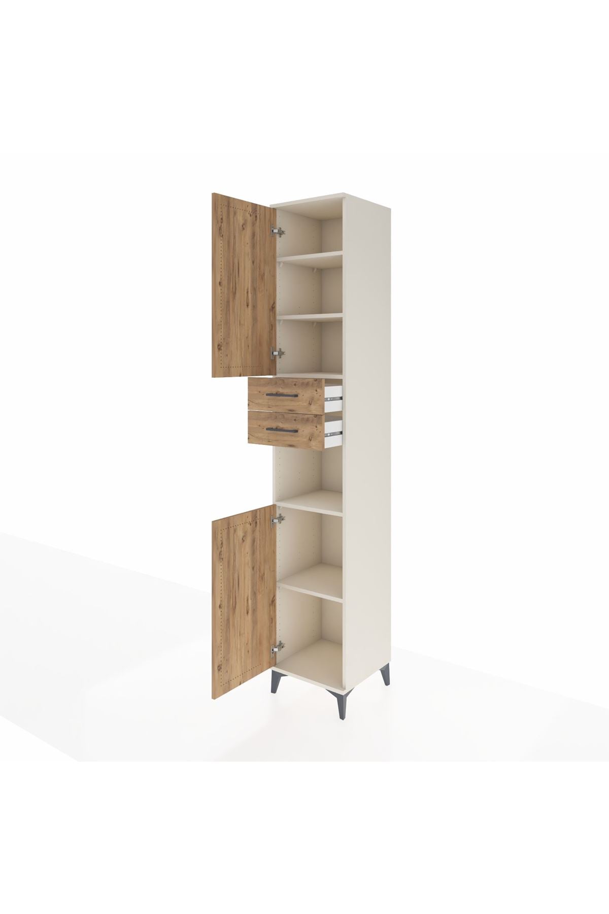 Hyperion Dolap 5 Raflı 2 Çekmeceli 2 Kapaklı 44x44x243 Aytaşı-Çam