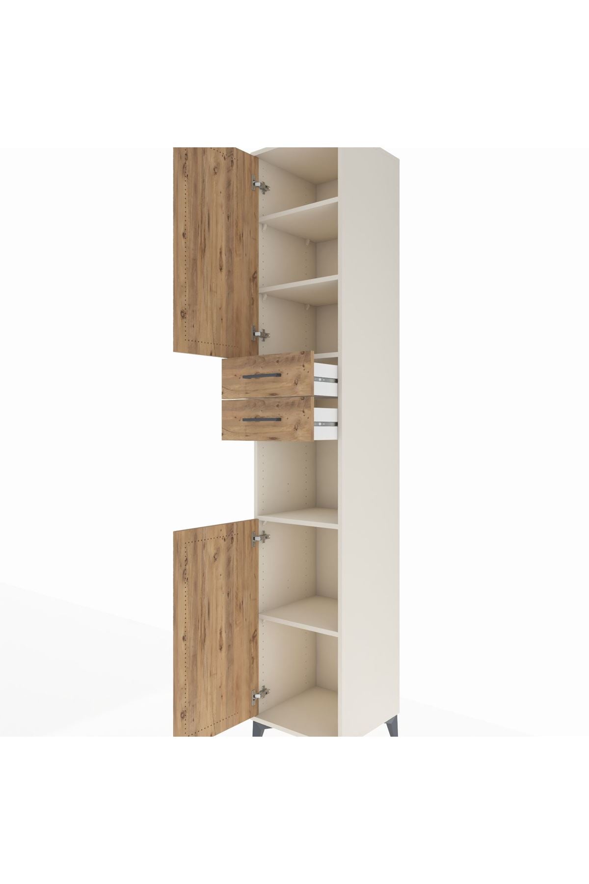 Hyperion Dolap 5 Raflı 2 Çekmeceli 2 Kapaklı 44x44x243 Aytaşı-Çam