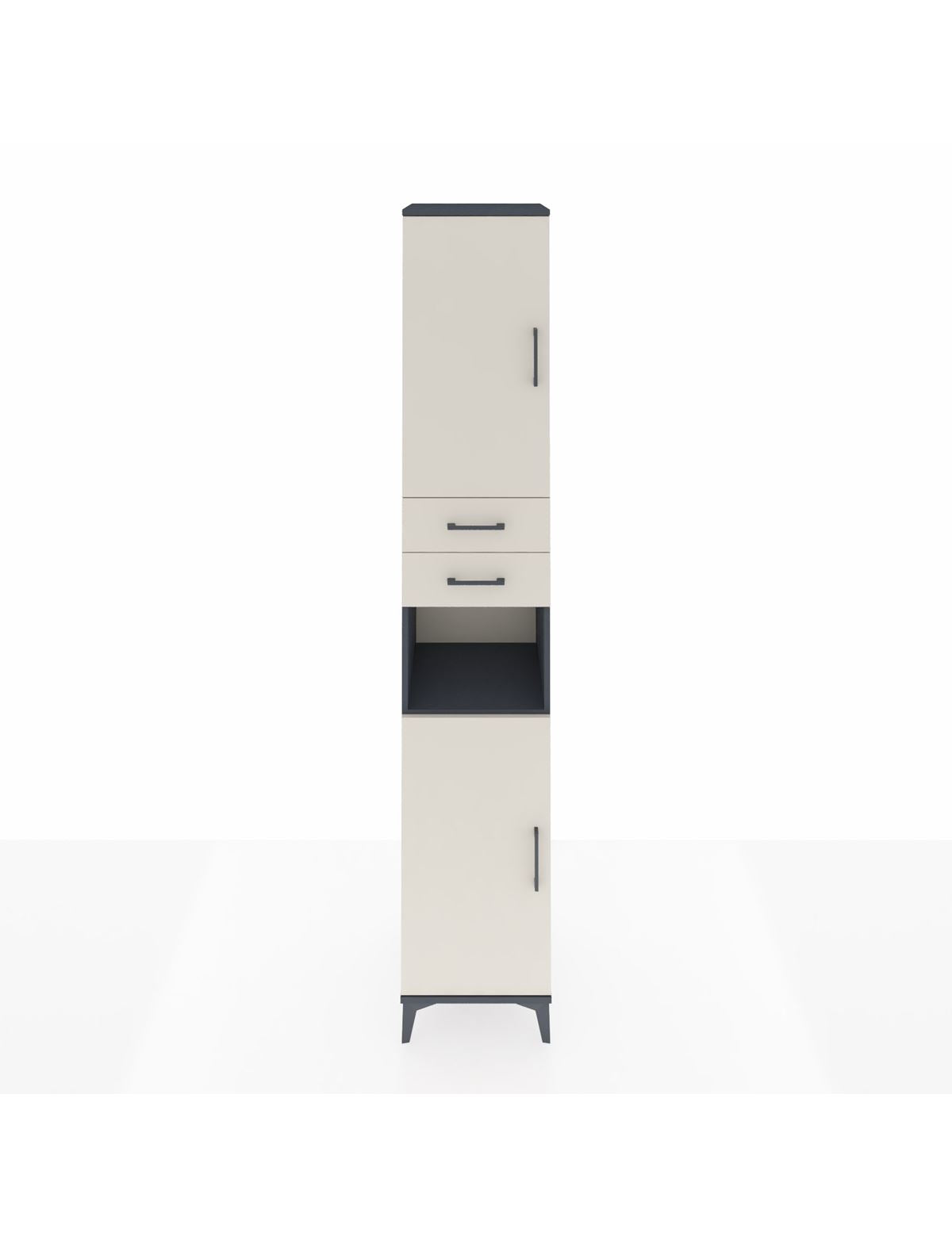 Hyperion Dolap 5 Raflı 2 Çekmeceli 2 Kapaklı 44x44x243 Antrasit-Aytaşı