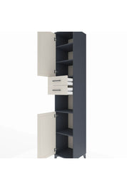 Hyperion Dolap 5 Raflı 2 Çekmeceli 2 Kapaklı 44x44x243 Antrasit-Aytaşı