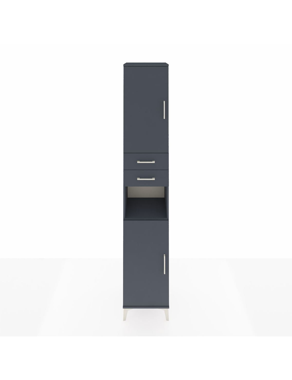 Hyperion Dolap 5 Raflı 2 Çekmeceli 2 Kapaklı 44x44x243 Antrasit-Antrasit