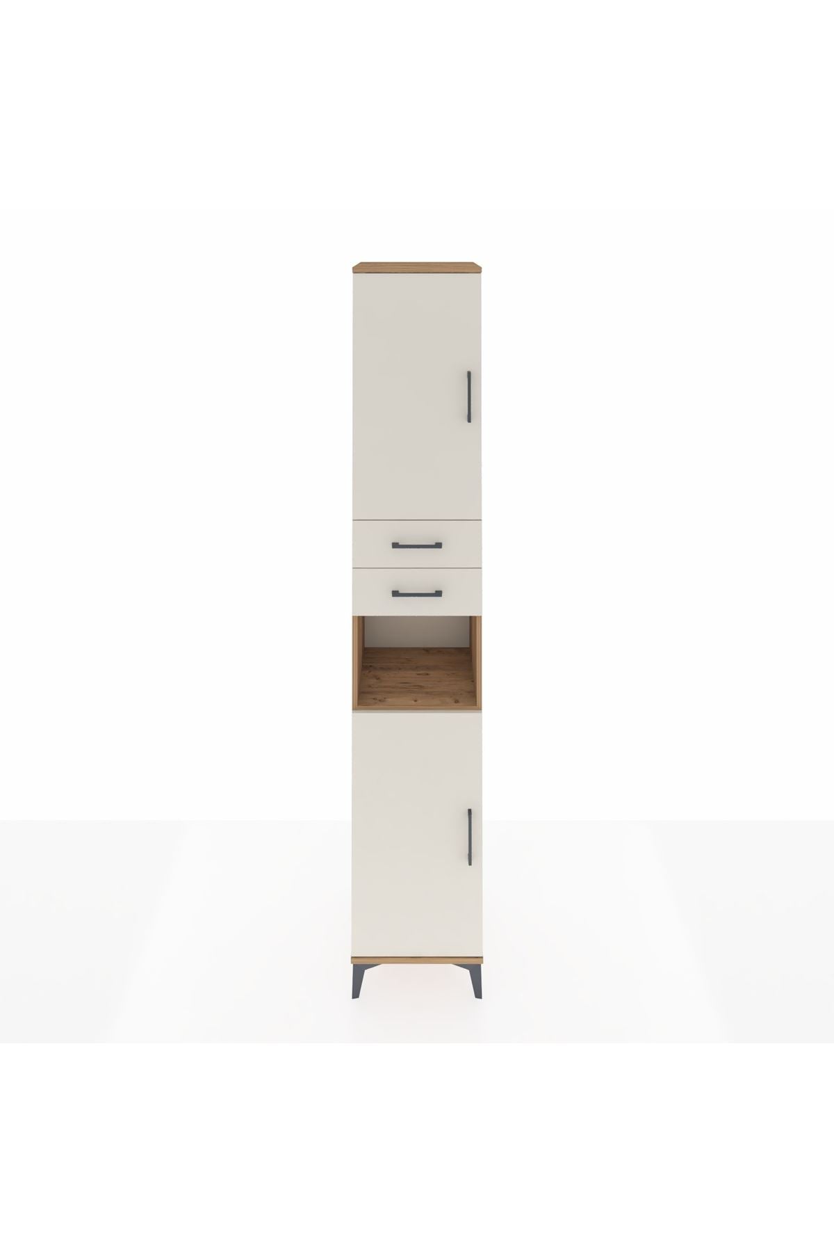 Hyperion Dolap 5 Raflı 2 Çekmeceli 2 Kapaklı 44x44x243 Çam-Aytaşı