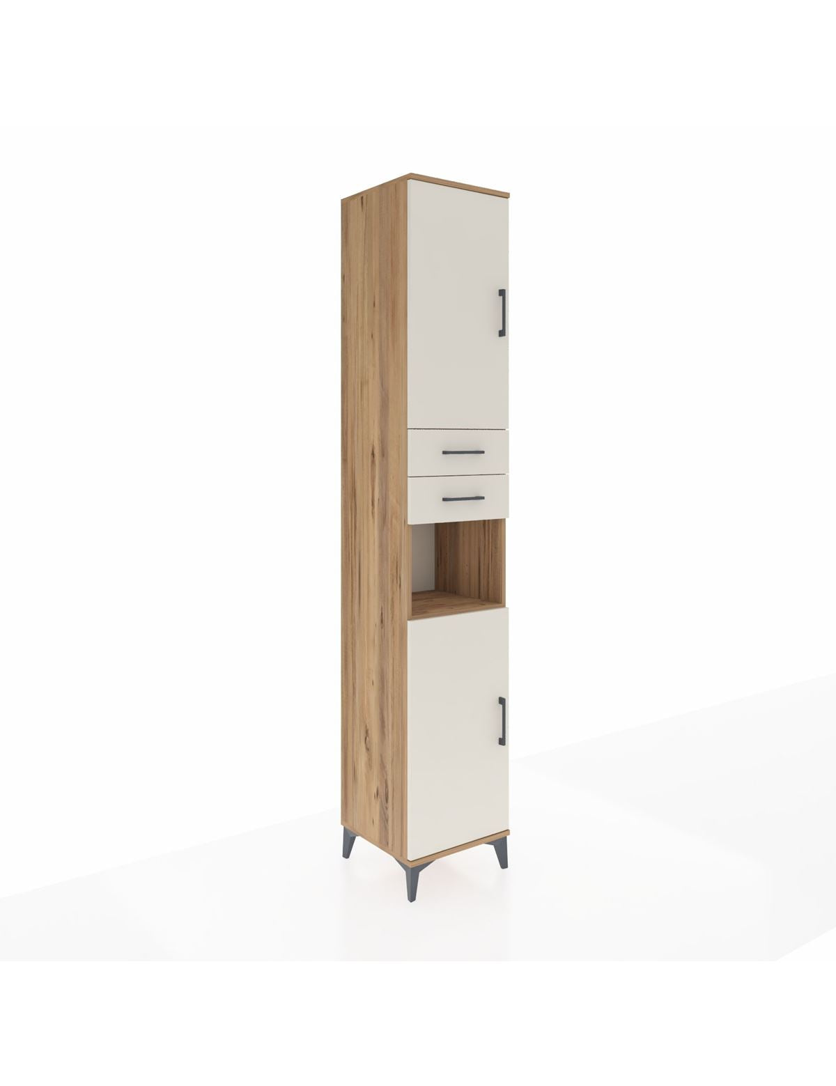 Hyperion Dolap 5 Raflı 2 Çekmeceli 2 Kapaklı 44x44x243 Çam-Aytaşı