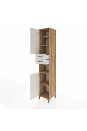 Hyperion Dolap 5 Raflı 2 Çekmeceli 2 Kapaklı 44x44x243 Çam-Aytaşı