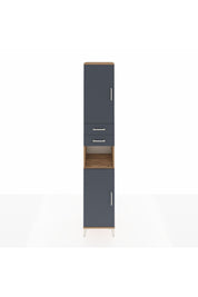 Hyperion Dolap 5 Raflı 2 Çekmeceli 2 Kapaklı 44x44x243 Çam-Antrasit