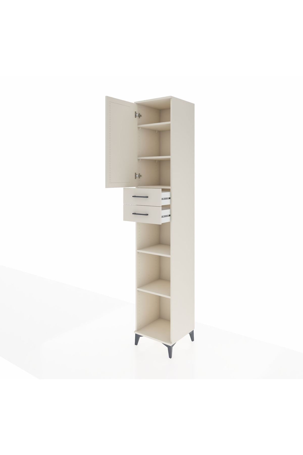 Hyperion Dolap 5 Raflı 2 Çekmeceli Tek Kapaklı 44x44x243 Aytaşı-Aytaşı