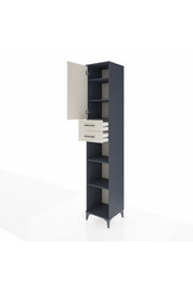 Hyperion Dolap 5 Raflı 2 Çekmeceli Tek Kapaklı 44x44x243 Antrasit-Aytaşı