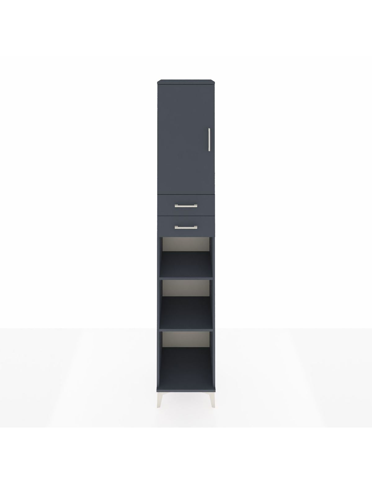 Hyperion Dolap 5 Raflı 2 Çekmeceli Tek Kapaklı 44x44x243 Antrasit-Antrasit