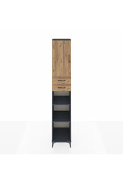 Hyperion Dolap 5 Raflı 2 Çekmeceli Tek Kapaklı 44x44x243 Antrasit-Çam