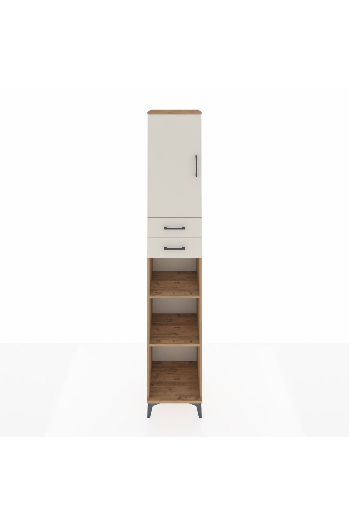 Hyperion Dolap 5 Raflı 2 Çekmeceli Tek Kapaklı 44x44x243 Çam-Aytaşı