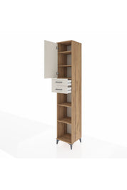 Hyperion Dolap 5 Raflı 2 Çekmeceli Tek Kapaklı 44x44x243 Çam-Aytaşı