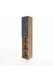 Hyperion Dolap 5 Raflı 2 Çekmeceli Tek Kapaklı 44x44x243 Çam-Antrasit