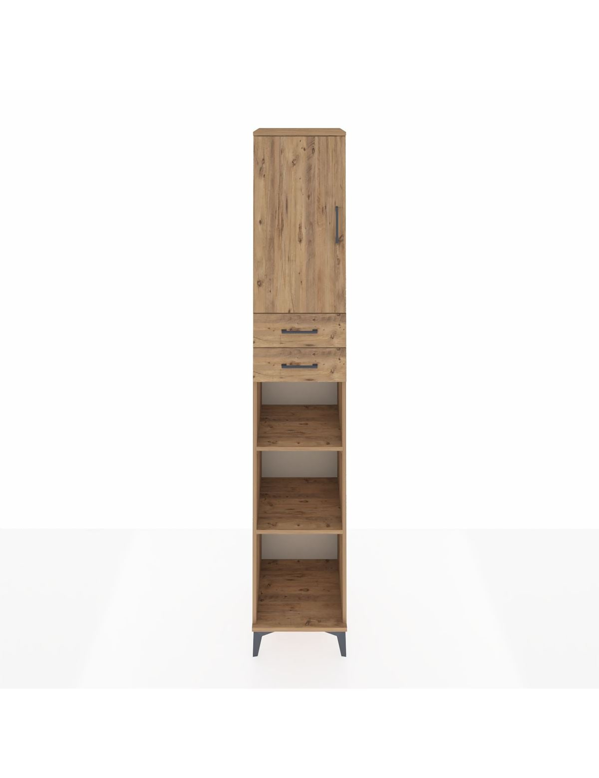 Hyperion Dolap 5 Raflı 2 Çekmeceli Tek Kapaklı 44x44x243 Çam-Çam