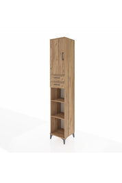 Hyperion Dolap 5 Raflı 2 Çekmeceli Tek Kapaklı 44x44x243 Çam-Çam