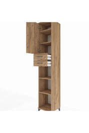 Hyperion Dolap 5 Raflı 2 Çekmeceli Tek Kapaklı 44x44x243 Çam-Çam