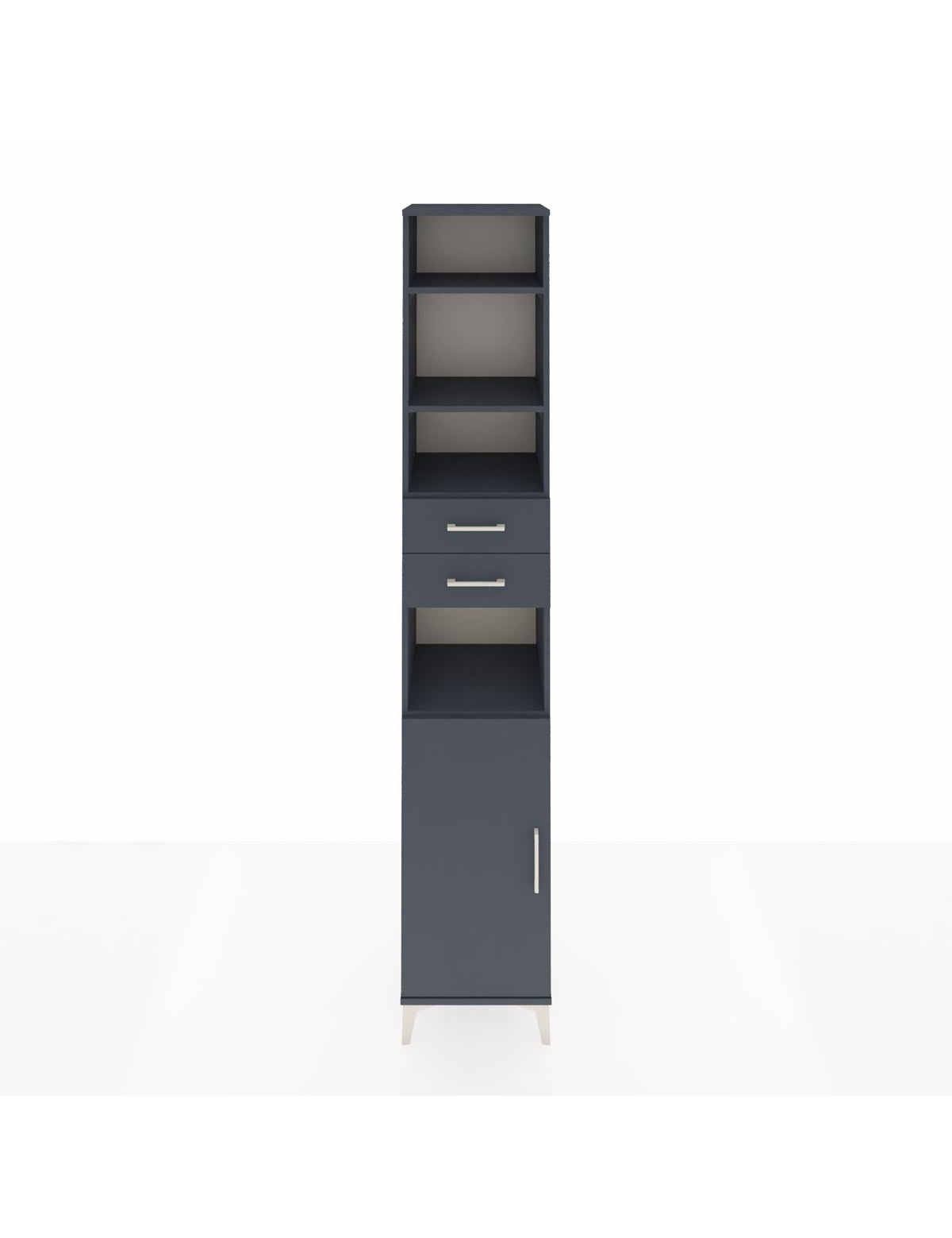 Hyperion Dolap 5 Raflı 2 Çekmeceli Tek Kapaklı 44x44x243 Antrasit-Antrasit