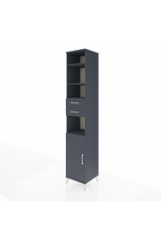 Hyperion Dolap 5 Raflı 2 Çekmeceli Tek Kapaklı 44x44x243 Antrasit-Antrasit