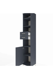 Hyperion Dolap 5 Raflı 2 Çekmeceli Tek Kapaklı 44x44x243 Antrasit-Antrasit