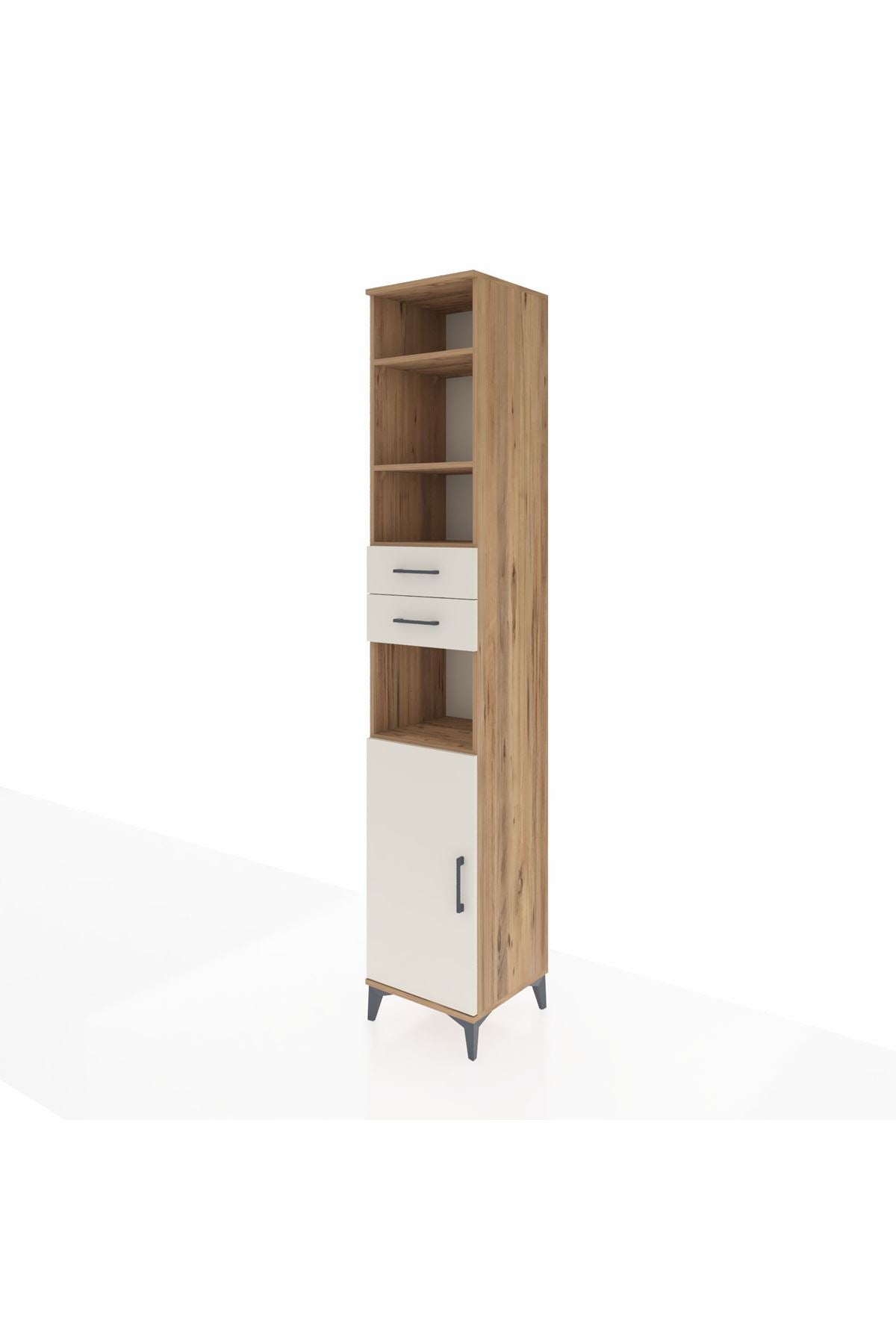 Hyperion Dolap 5 Raflı 2 Çekmeceli Tek Kapaklı 44x44x243 Çam-Aytaşı