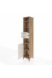 Hyperion Dolap 5 Raflı 2 Çekmeceli Tek Kapaklı 44x44x243 Çam-Aytaşı