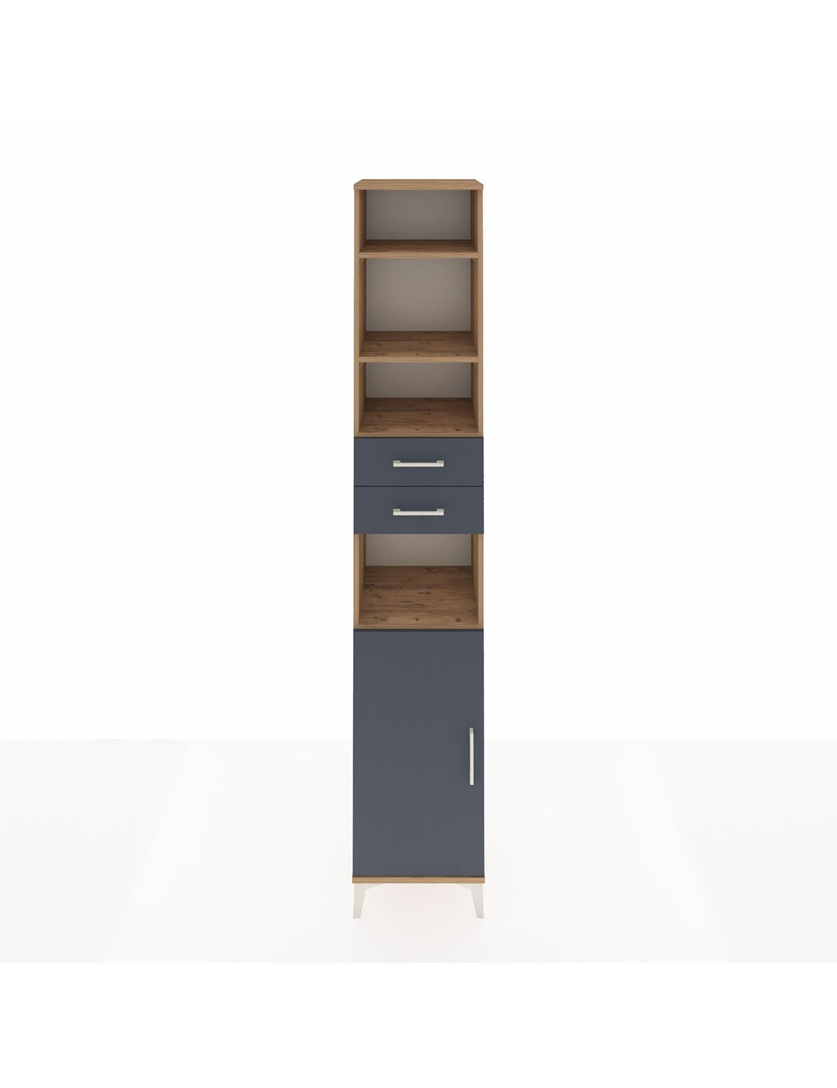 Hyperion Dolap 5 Raflı 2 Çekmeceli Tek Kapaklı 44x44x243 Çam-Antrasit