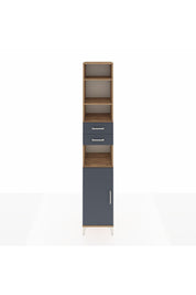 Hyperion Dolap 5 Raflı 2 Çekmeceli Tek Kapaklı 44x44x243 Çam-Antrasit