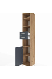 Hyperion Dolap 5 Raflı 2 Çekmeceli Tek Kapaklı 44x44x243 Çam-Antrasit