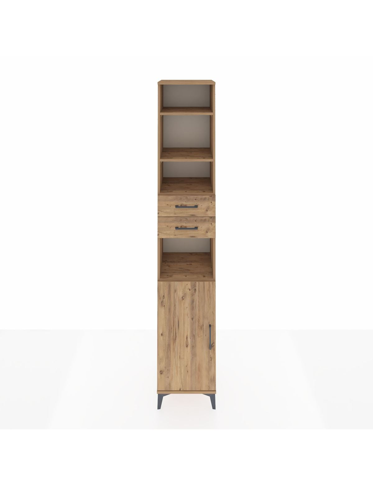 Hyperion Dolap 5 Raflı 2 Çekmeceli Tek Kapaklı 44x44x243 Çam-Çam