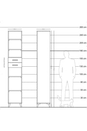 Hyperion Dolap 5 Raflı 2 Çekmeceli 44x44x243 Aytaşı-Aytaşı