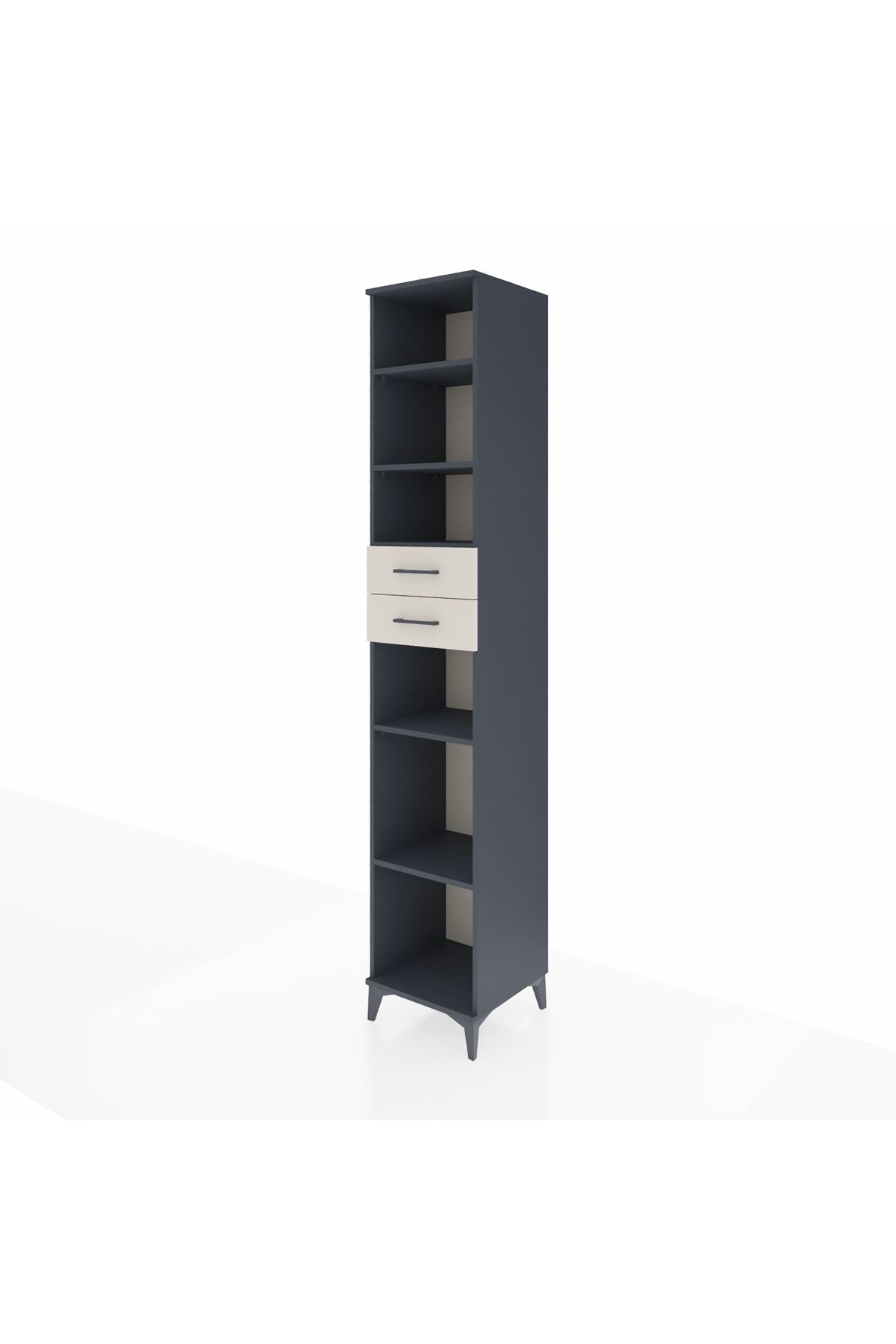 Hyperion Dolap 5 Raflı 2 Çekmeceli 44x44x243 Antrasit-Aytaşı