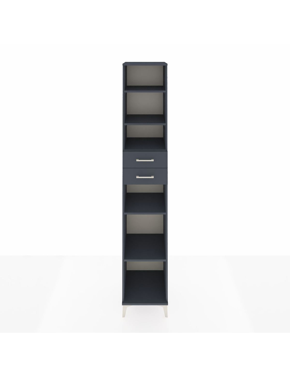 Hyperion Dolap 5 Raflı 2 Çekmeceli 44x44x243 Antrasit-Antrasit