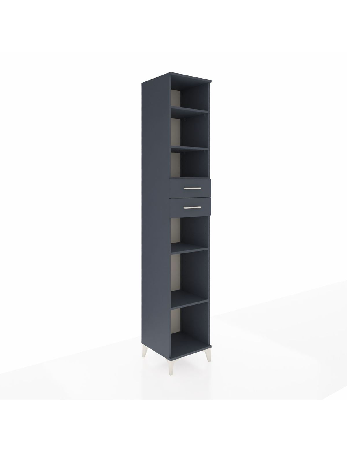 Hyperion Dolap 5 Raflı 2 Çekmeceli 44x44x243 Antrasit-Antrasit