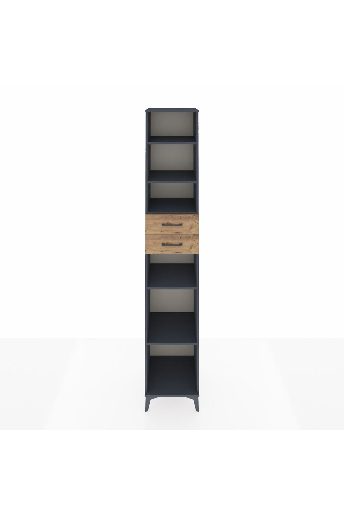 Hyperion Dolap 5 Raflı 2 Çekmeceli 44x44x243 Antrasit-Çam