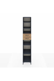 Hyperion Dolap 5 Raflı 2 Çekmeceli 44x44x243 Antrasit-Çam