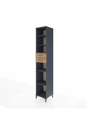 Hyperion Dolap 5 Raflı 2 Çekmeceli 44x44x243 Antrasit-Çam