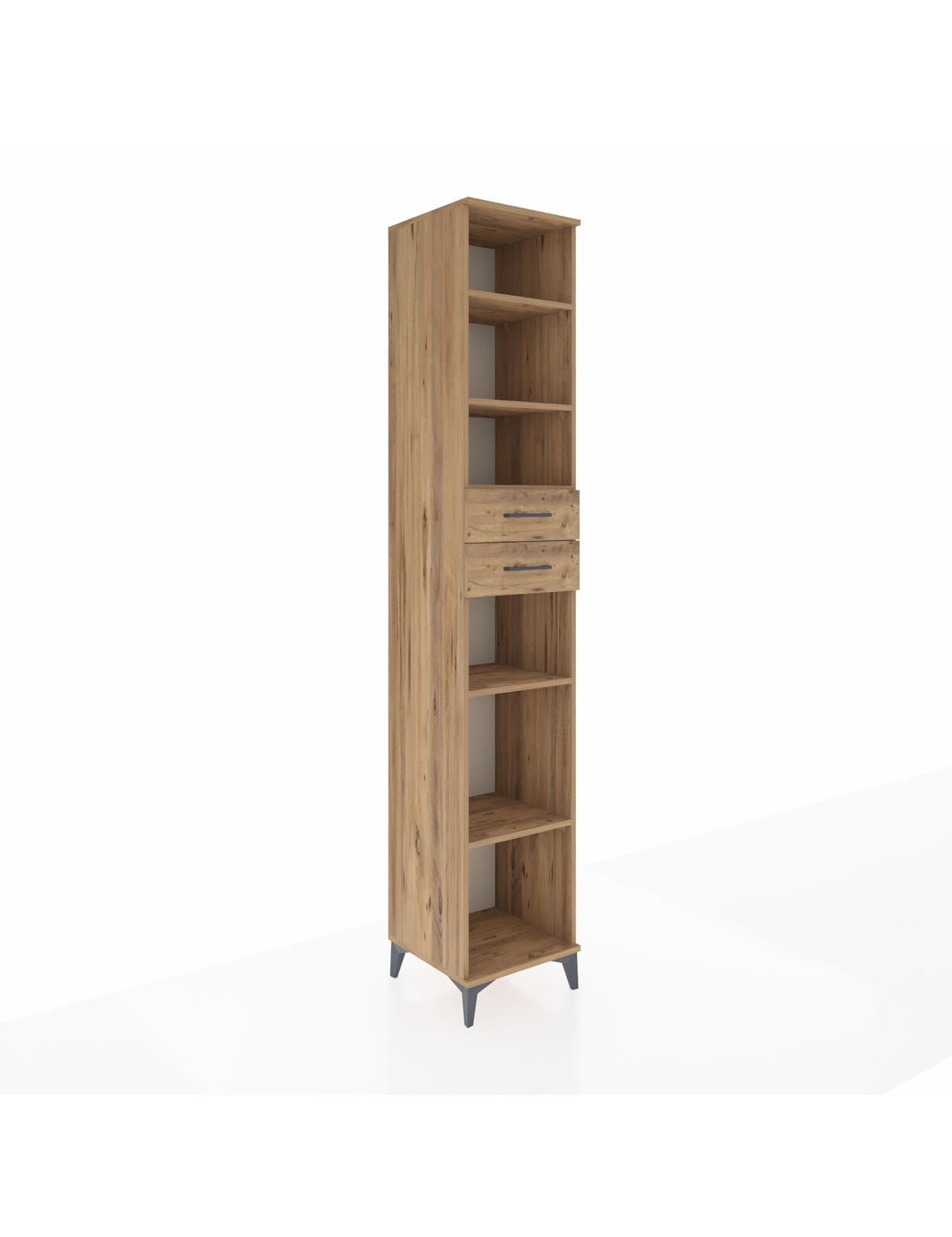 Hyperion Dolap 5 Raflı 2 Çekmeceli 44x44x243 Çam-Çam