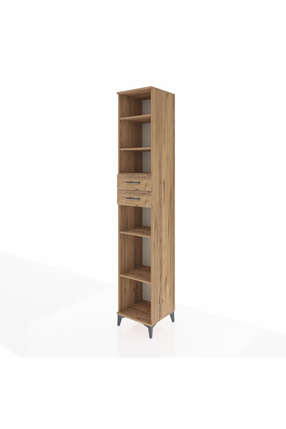 Hyperion Dolap 5 Raflı 2 Çekmeceli 44x44x243 Çam-Çam