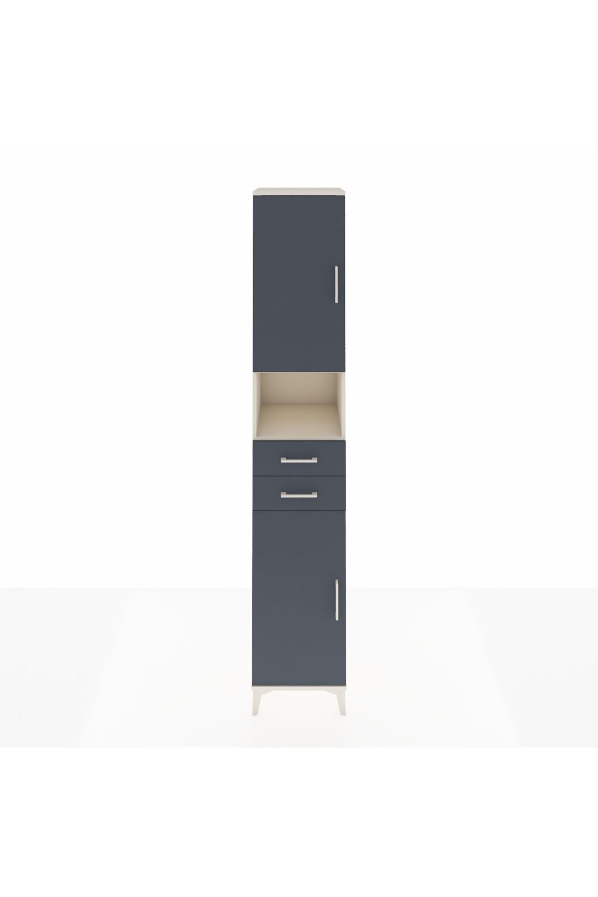 Hyperion Dolap 5 Raflı 2 Çekmeceli 2 Kapaklı 44x44x243 Aytaşı-Antrasit