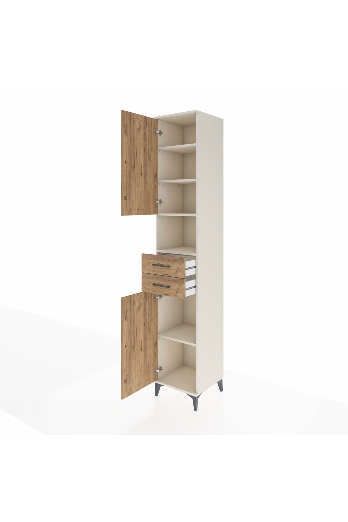 Hyperion Dolap 5 Raflı 2 Çekmeceli 2 Kapaklı 44x44x243 Aytaşı-Çam