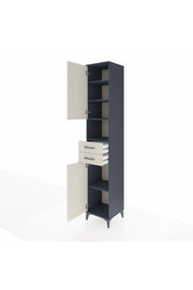 Hyperion Dolap 5 Raflı 2 Çekmeceli 2 Kapaklı 44x44x243 Antrasit-Aytaşı