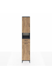 Hyperion Dolap 5 Raflı 2 Çekmeceli 2 Kapaklı 44x44x243 Antrasit-Çam