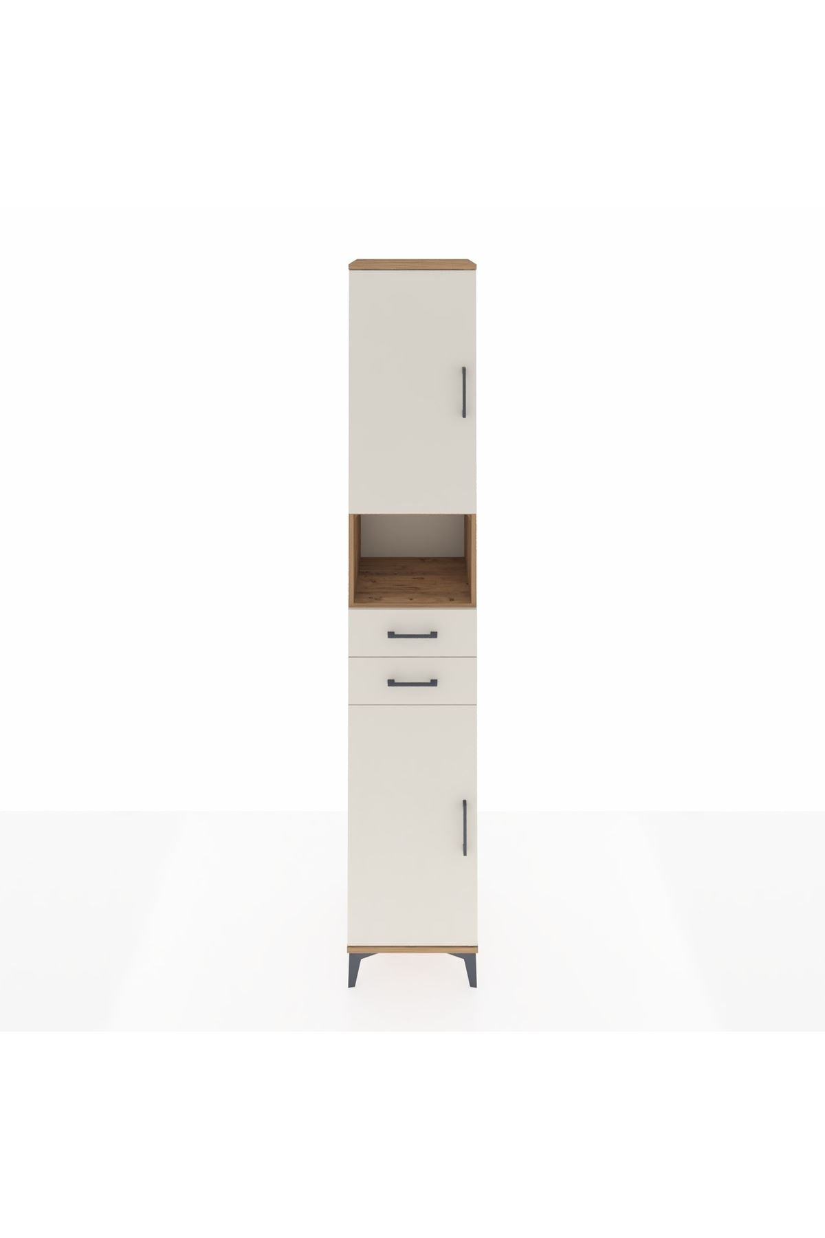 Hyperion Dolap 5 Raflı 2 Çekmeceli 2 Kapaklı 44x44x243 Çam-Aytaşı